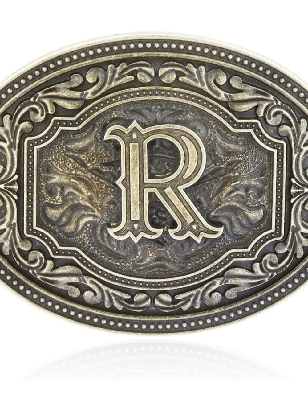 Men's R Initial Letters Western Cowboy Rodeo Imported Zinc Alloy Belt Buckle